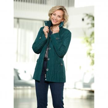 Klassische Damenjacke, blau (petrol), ohne Kapuze