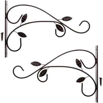 Two Wrought Iron Hanging Plant Shelves