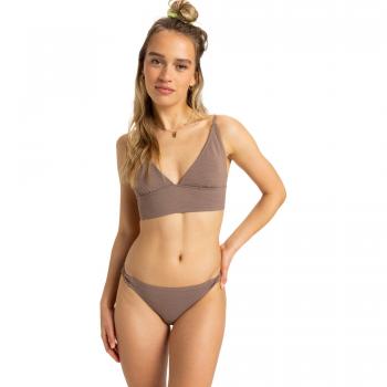 Bikini Roxy Donna Slip Lasca Tonale Taupe Scuro