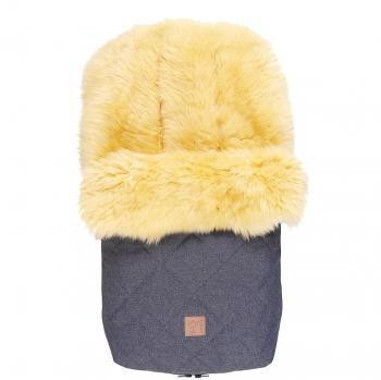 Lammfell Fußsack Nelly, navy