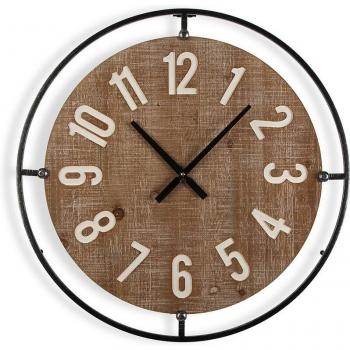 Versa Reloj de Pared 60 cm Color Marrón y Negro