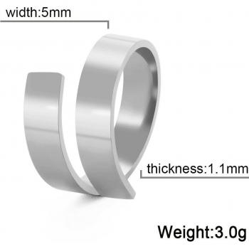 Bague ajustable en acier inoxydable pour hommes et femmes