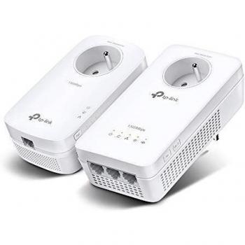 TP-Link CPL WiFi AC 1200 Mbps + CPL 1300 Mbps avec ports Ethernet Gigabit et prise intégrée, Boitier CPL WiFi Kit de 2