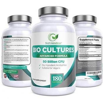 Bio Cultures Complex Probiotics 50 Billion CFU with Prebiotics – 180 Vegan Capsules
