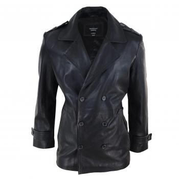 Sable Signature 3/4 Double Breasted Leather Jacket – Large (Men)