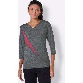 V-Ausschnitt Funktionsshirt Catamaran – Grau mit Pink-Highlights