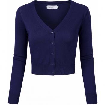 Clearlove Damen Bolero Knopfstrickkurzjacke
