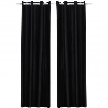 SONGMICS Gardine 2 Stück Verdunkelung Schwarz 145 x 245 cm