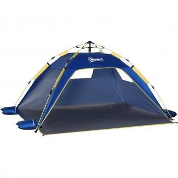 Tenda Portátil de Campo Azul Escuro – Dobrável, 1–2 P e 3 P – 220×173×120 cm