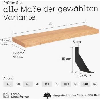 Étagère Murale Bois Naturel 40cm