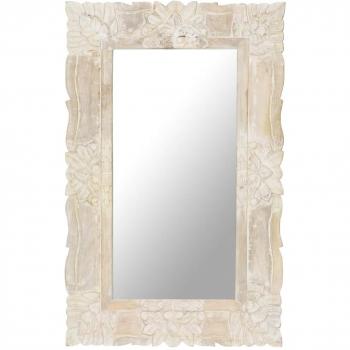 Mango Wood White Mirror 80x50 cm