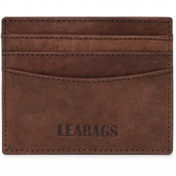 Büffelleder Leabag Milwaukee: Klassische Kartenhülle mit Vintage-Muskat-Finish