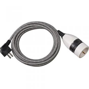 Câble d'extension Brennenstuhl 3 m avec interrupteur rotatif lumineux, noir/blanc, H05VV-F 3G 1,5 mm²