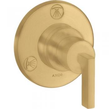 Hansgrohe AXOR Citterio Trio – Robinet d'arrêt et inverseur encastré (Optique or brossé)