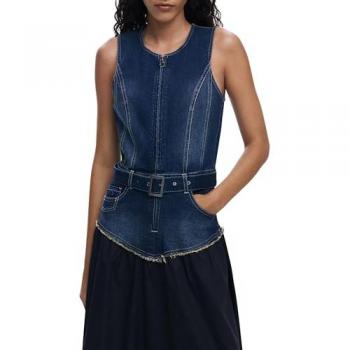 Desigual Abito Blu Scuro Denim Regular XL