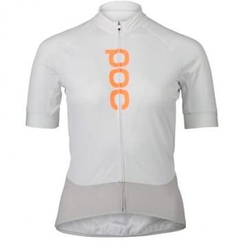 POC Damen Essentials Road Logo Kurze Ärmel Fahrradtrikot Grau Orange L