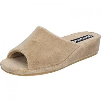 Westland Hausschuhe Marseille für Damen, flache Pantoffeln in Champagner, Weite G, Größe 37.5 EU / 4.5 UK