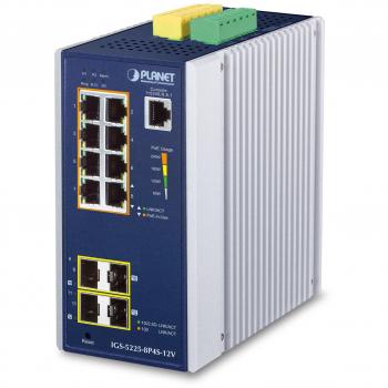 Switch Industriale 8 Porte GE PoE+ con 2 SFP da 1G e 2 SFP da 2,5G