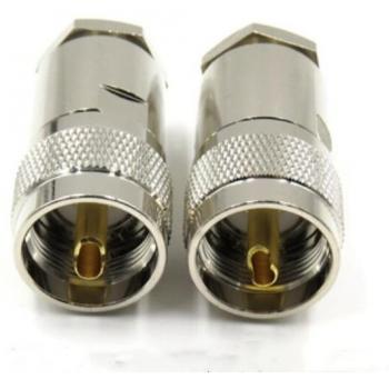 Enchufe macho con abrazadera PL259, RG58, RG142, LMR195, RG400