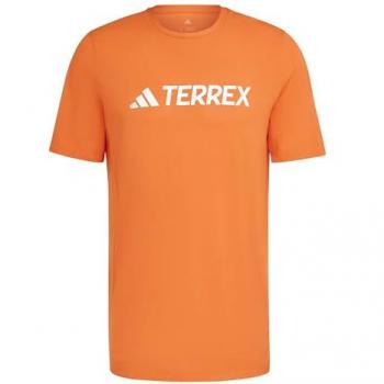 T‑shirt Adidas Terrex Classic Logo Manica Corta Arancione Bianco S