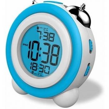 Daewoo Horloge Alarme Numérique Réveil 220BL en Bleu avec Fonction Snooze