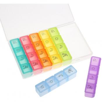 7-Day Portable Pill Organizer with 28 Slots for Medication