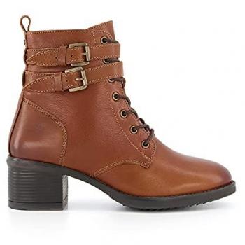 Dune London Women's Tan Leather Buckle Ankle Boots Size 3
