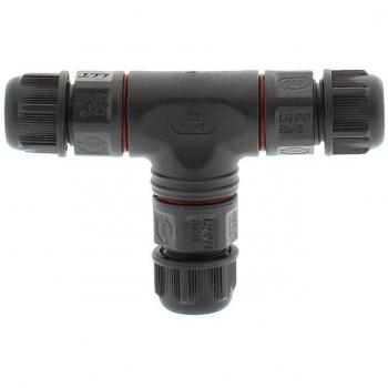 Conector T de cableado IP67 80mm Ø7-4mm 3 cables 0.5-2.5mm2 16A