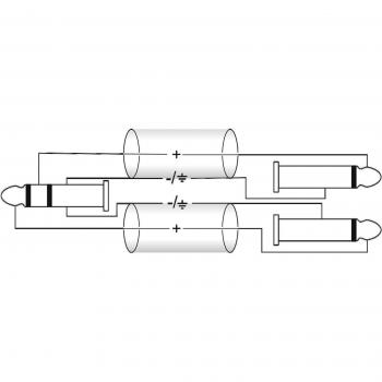 Omnitronic Adapterkabel 3,5 Klinke/2xKlinke 6m sw (6 m), Audio Kabel
