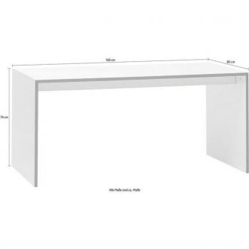 Weißer TOJO Arbeitstisch „freistell“ – 160 cm Breite, 74 cm Höhe, 80 cm