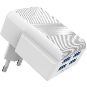 MOXOM 4-Port USB Netzteil 22W 4.4A inkl. 1.0 M Lightning Kabel für iPhone, iPad und mehr