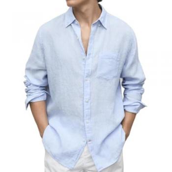 Ecoalf Camicia Adan White & Blue a Strisce S