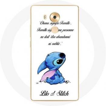 Coque de protection Huawei Mate 8 Lilo et Stitch Ohana Blanc