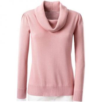 Pull ample à col roulé rose