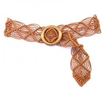 Cinturón Informal Bohemio de Tejido y Hebilla Rústica