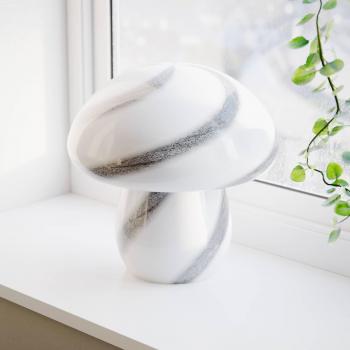 Lámpara de Mesa “Mushroom” Rydéns, Blanco y Negro, Acabado en Cristal