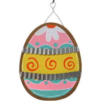 Easter Egg Hanging Kit – Rustic Wooden Eggs + Sturdy Iron Board