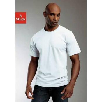 H.I.S Herren T-Shirt 5/M – Bunt (weiß/rot/marine) – 3‑teilige Packung – Jersey Material