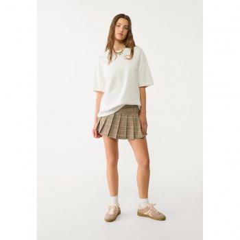 Pantalone Mini Stradivarius a Piega Quadrata Marrone L