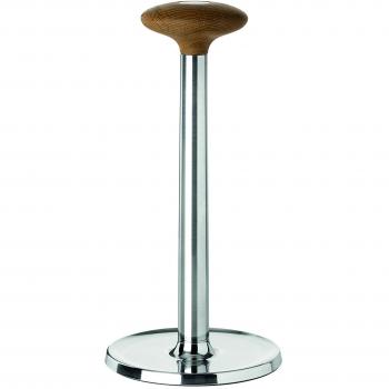 Eichenholz‑Küchenrollehalter Stelton X‑172 Forest mit Edelstahl‑ und Gummikontakt, weiß, 14 × 14 × 28,5 cm