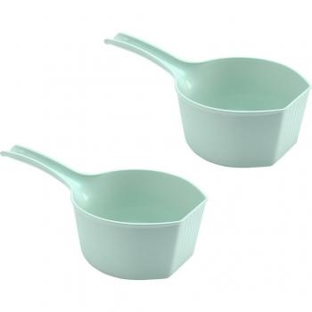 2pcs Durable Kitchen Water Scoops (Green)