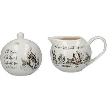 Alice in Wonderland Fine China Milk Jug and Sugar Bowl Set