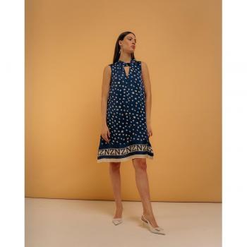 Vestido NIZA Chic Lunar con Cinturón en Cuello