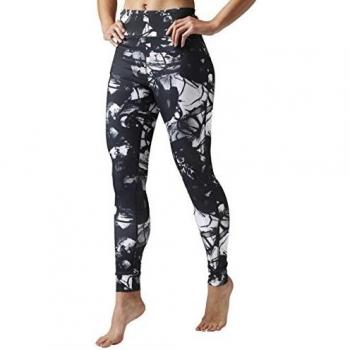 Reebok Damen S FAVES AOP Tight Leggings, Schwarz, XS