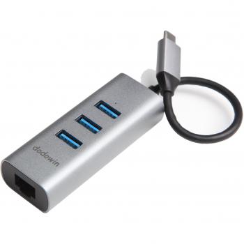 Dodowin Hub USB C 4 en 1 Thunderbolt 3 avec 3 Ports USB 3.0 et 1 Port Ethernet Gigabit