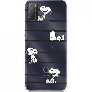 Funda Oficial Peanuts Snoopy Rayas para Alcatel 1s 2021