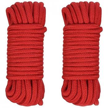 Cordon d’atelier artisanal rouge, 8 mm – 10 m (33 ft), attache forte mais douce