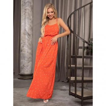 Open‑Back Orange Dot Maxi by ISSA Plus