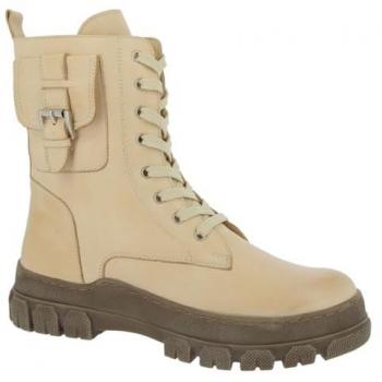 Damen Stiefelette Heine 42 beige Leder, glatter Stil