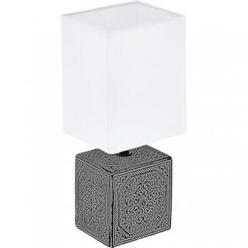 EGLO Lámpara de Mesa E‑14 con Cuerpo Cerámico y Tejido 40 W